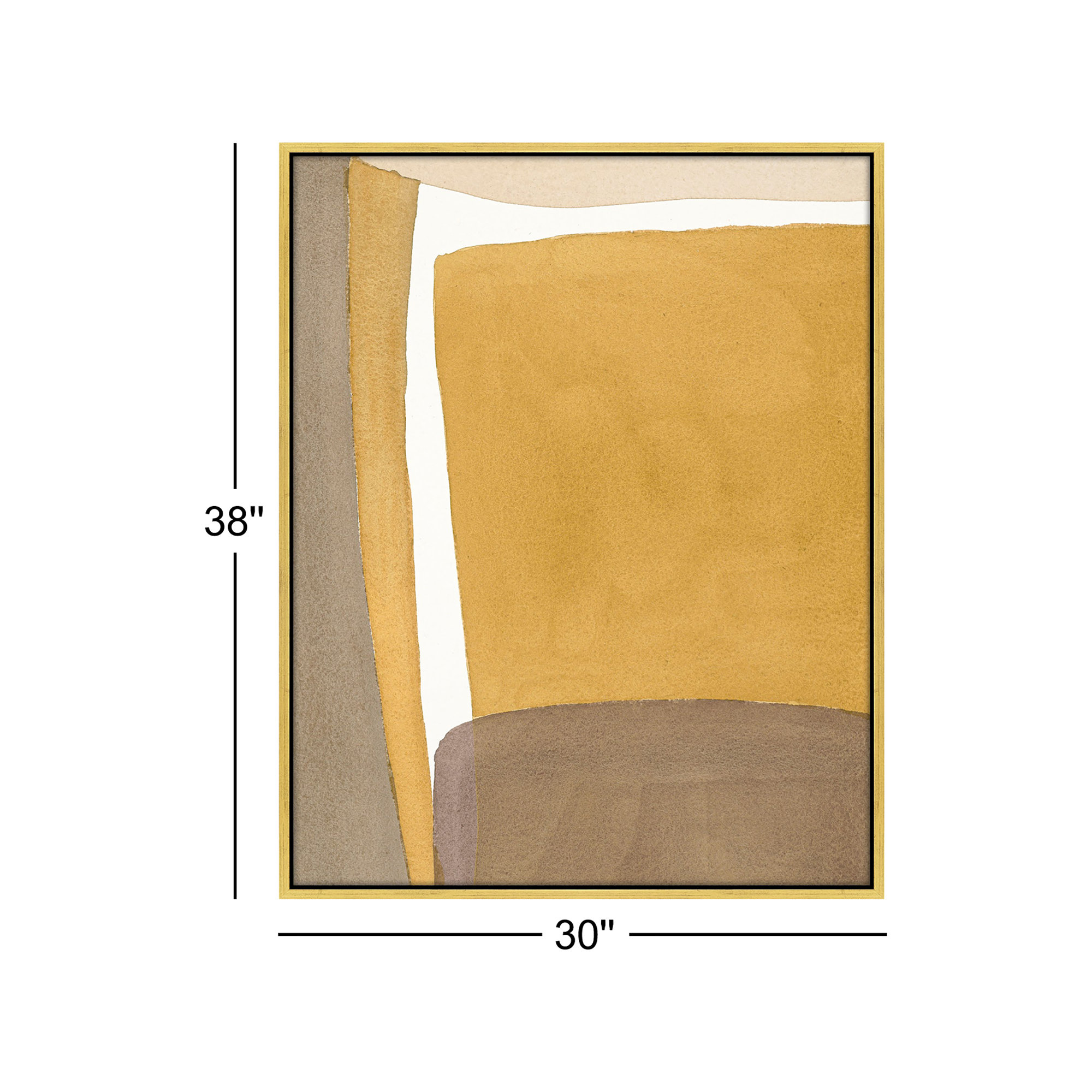 Light Ochre by Julia Balfour, Gold Framed Canvas, 38" H x 30" W x 1.4" D