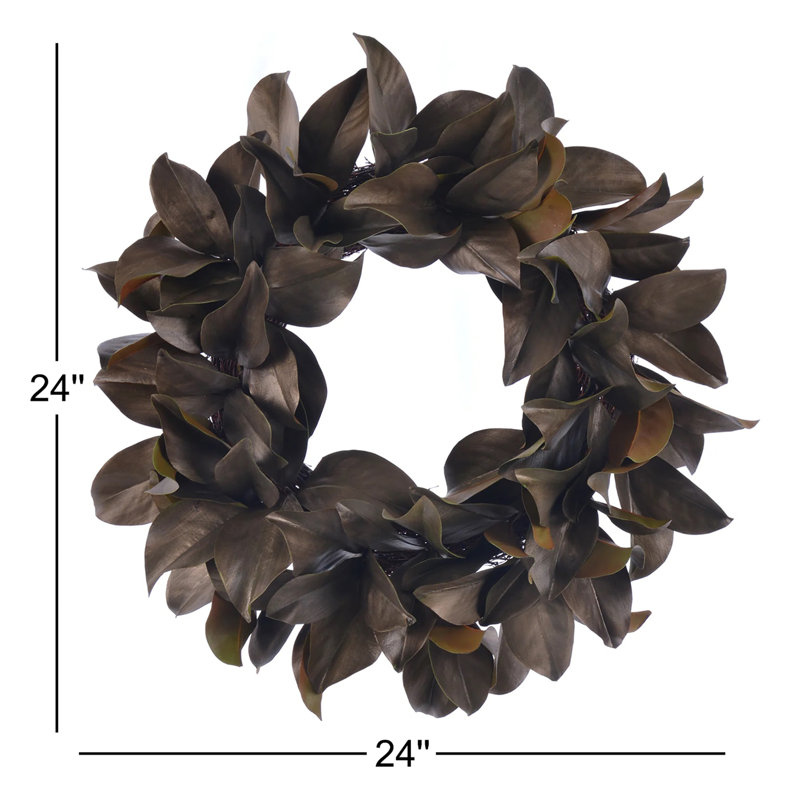Fall Magnolia Wreath, 24" H x 24" W x 7" D