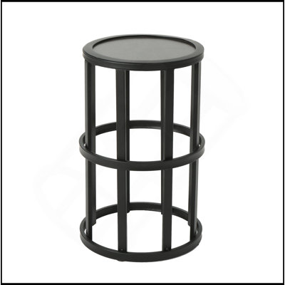 Durable Tile Patio Side Table With Powder Coated Iron Frame, Perfect For Outdoor Use And Easy Maintenance.