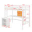 Lit mezzanine simple avec bureau et tableau d'écriture, lit mezzanine en bois avec bureau et armoire-921207572