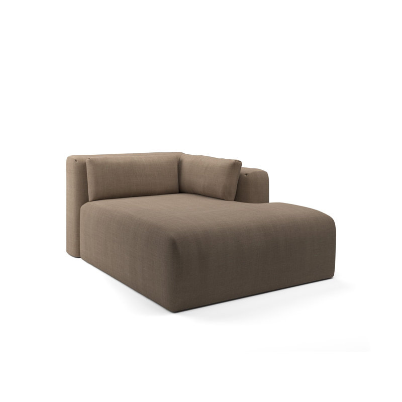 Freddie Upholstered Chaise Lounge, Nevis Khaki