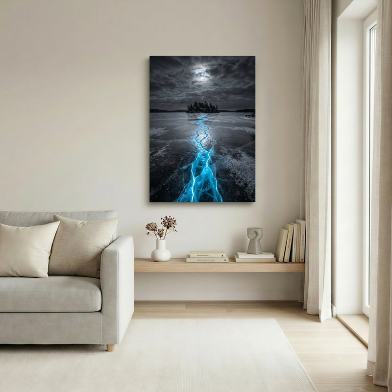 Frozen River, reproduction d'art sur toile, ensemble de 1, 18"H x 12"W, Wrapped Canvas
