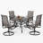 Leonard 4 - Person Steel Patio Dining Set Umbrella Hole Included Square Table