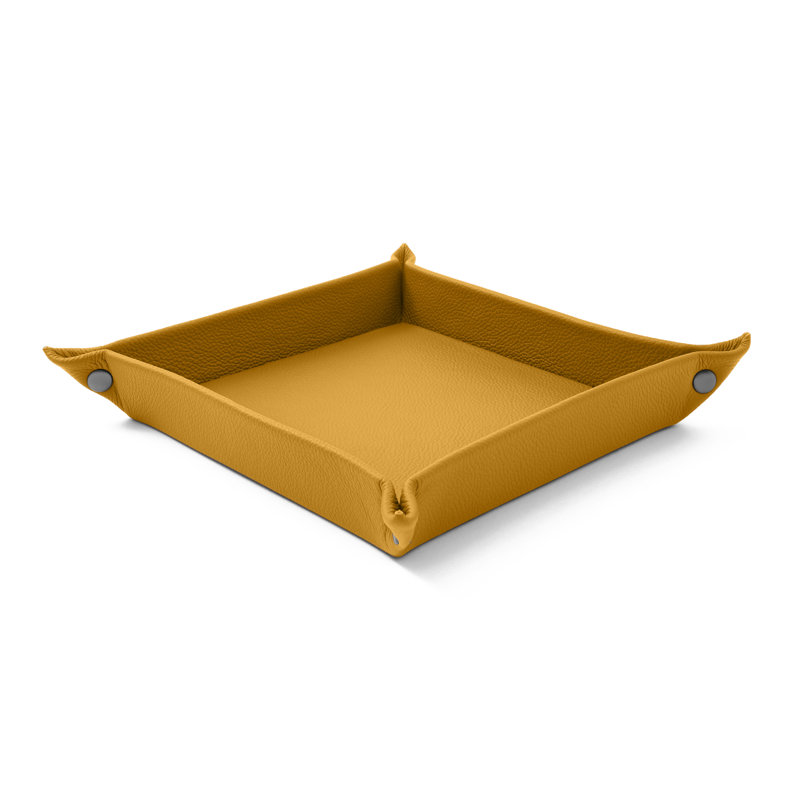 Amany Leather Desk Organiser, Yellow
