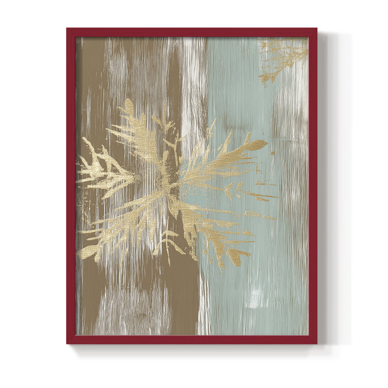 «Christmas Holiday», reproduction d'art encadrée CLXIX - bois massif, H 21 po x l 17 po, Rouge