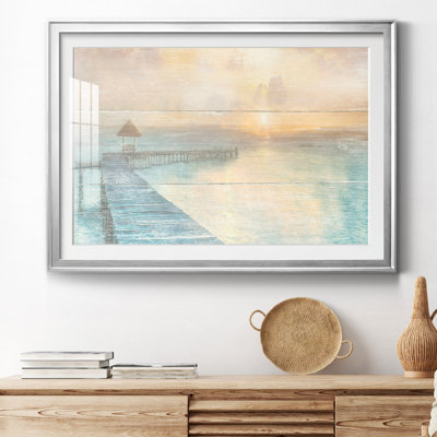 «Gather at the Beach» - Peinture encadrée