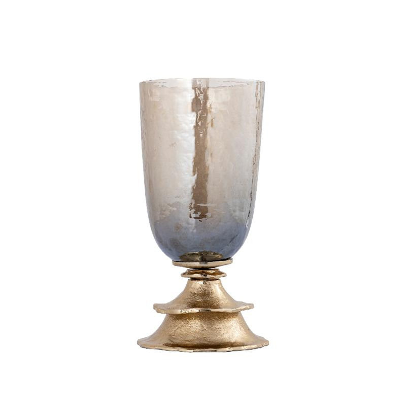 Glass Tabletop Tealight Holder, 33cm H x 16cm W x 16cm D