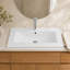 Lavabo de salle de bain en céramique blanche de 30 po, convient à un meuble-lavabo de 30 po, trou de robinet pré-percé, design minimaliste moderne, durable et facile à nettoyer-132835540