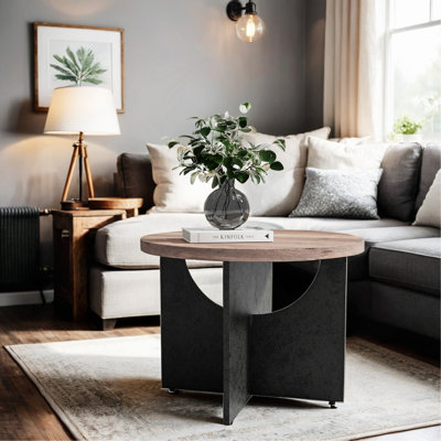 Table basse ronde moderne de 35 pouces pour le salon et la chambre à coucher