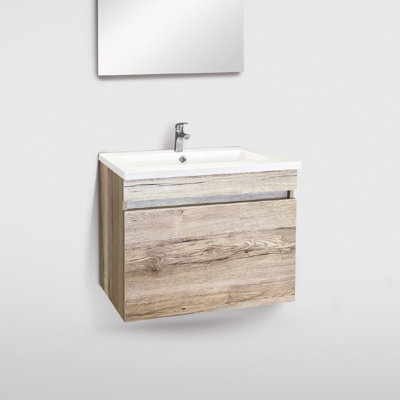60cm Single Bathroom Vanity Base Only in Brown