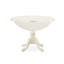 Ensemble de coin repas 3 pièces pour petits espaces comprenant une table ronde avec Dropleaf et 2 chaises de salle à manger en similicuir, blanc lin-482635996