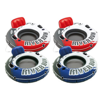 Tube gonflable rouge de 53 po Intex River (paquet de 2) et tube gonflable bleu (paquet de 2)