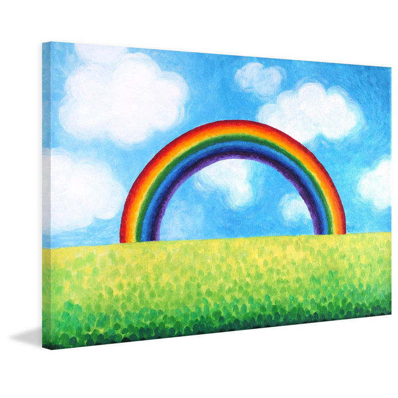 Bright Rainbow Canvas Art, 24" H x 36" W