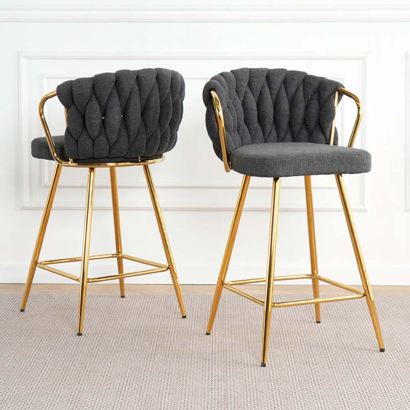 Tabourets de bar Rukja, Gris foncé