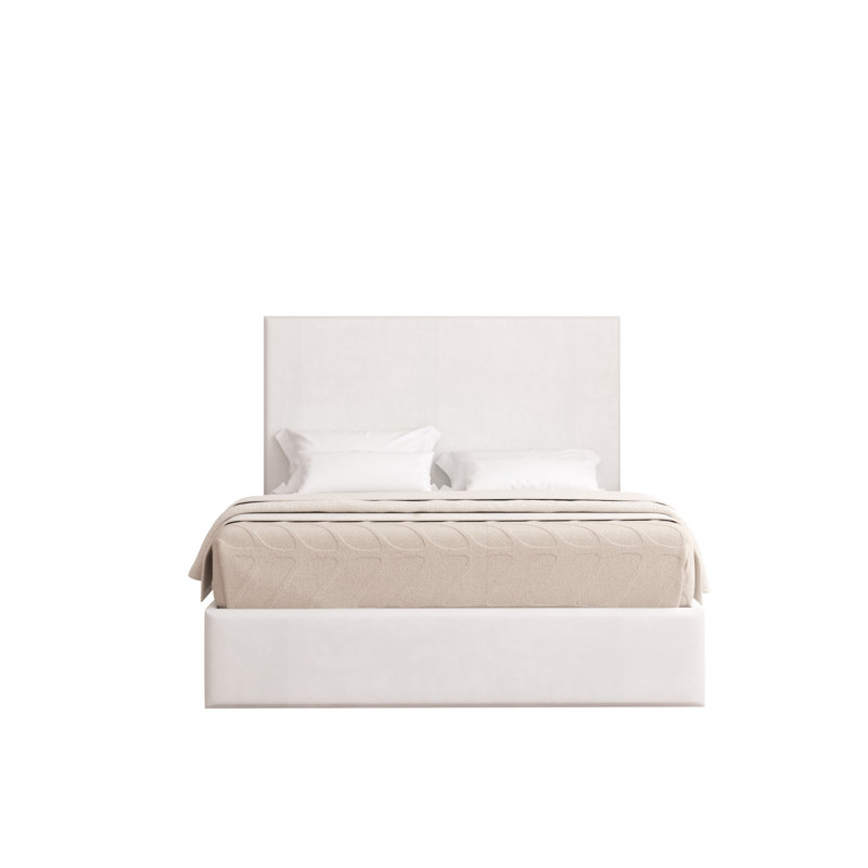 Bibian Upholstered Ottoman Storage Bed, Super King (6'), White