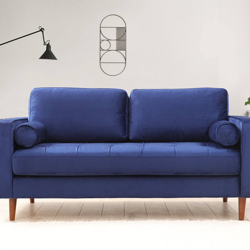 Canapé rembourré Haretina, 100 % polyester bleu marine