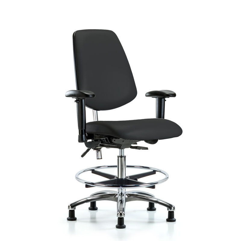Chaise de dessinateur Josiah, Noir, Patins, Non inclus