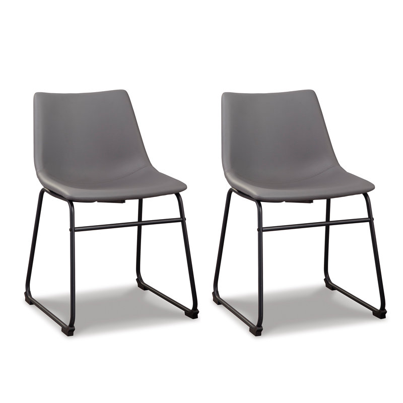 Ashtin 18.75 " H Faux Leather Upholstered Side Chair, Gray