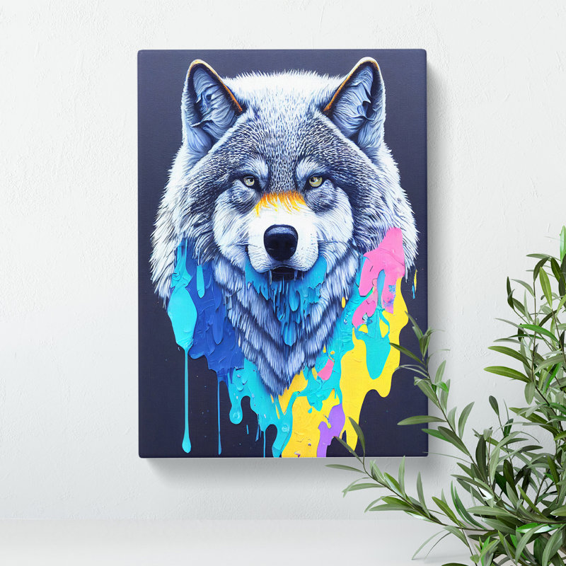 Wolf Paint Drips No.2 Abstract - Painting, 76cm H x 50cm W x 3cm D, Wrapped Canvas