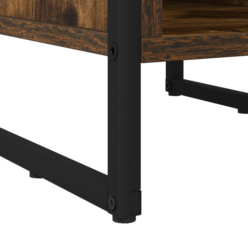 39.5cm W Manufactured Wood Bedside Table, Smoke Oak