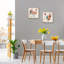 «Flowered Hen & Rooster», ensemble de 2 reproductions d'art sur toile en rouge / vert / bleu-33392146