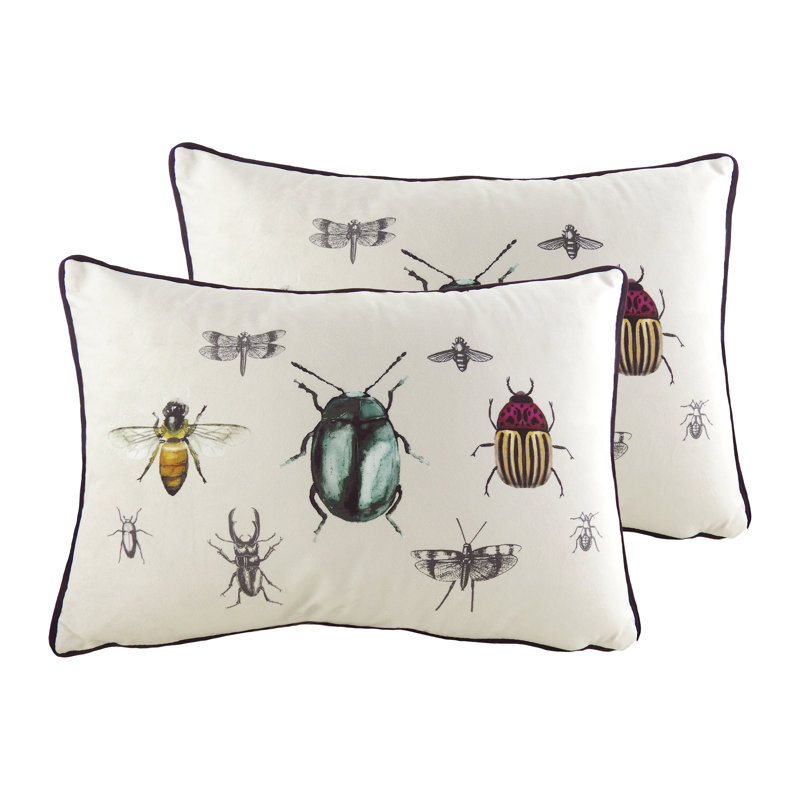 Geometric Rectangular Lumbar Cushion, Feathers