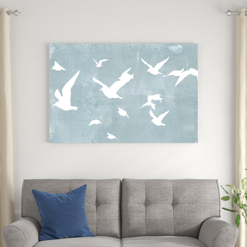 Silhouettes en vol I, H 32 po x l 48 po x P 1,25 po