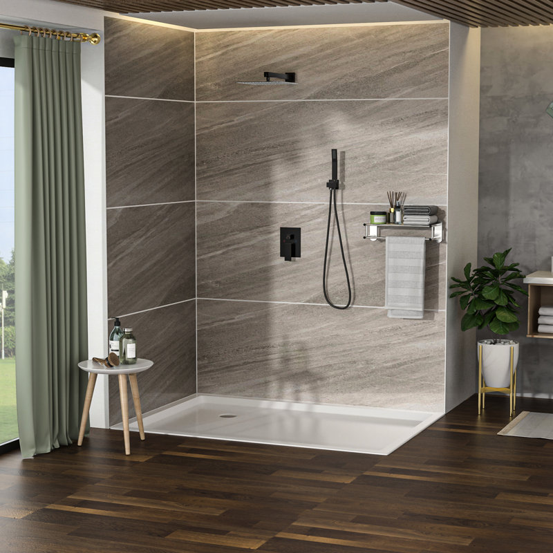 Système de douche double en bronze huilé - Support mural carré de 30,5 cm (12 po)