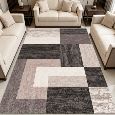 Tapis gris à motif géométrique facile à nettoyer, lavable à la machine, doux et confortable; convient aux tapis de porte, aux cuisines, aux salons, aux chambres à coucher, aux couloirs et aux buanderies. Tapis facile à nettoyer et durable pour la décoration intérieure.