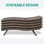 Chaise longue d'extérieur en osier 2 pièces