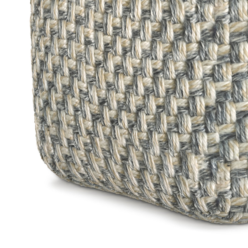 Beatrix 18"W Boho Upholstered Polyester Square Pouf