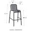 Tabouret de bar d'extérieur empilable Ailey avec dossier, noir-900781670