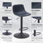 Ensemble de 2 tabourets réglables, tabourets pivotants de style Mid-Century, tabourets de bar industriels avec dossier et chaises de bar à hauteur de comptoir