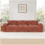 Canapé 110 po sans tissu avec velours doux et capitonné, canapé modulaire modulaire, éponge haute densité 32D, conception antidérapante, fond ergonomique, aucun assemblage requis, pour le cinéma maison, rouge-brun-1283026687