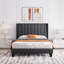 Upholstered Bed Frame with Channel Tufted Headboard-151398449-151398478