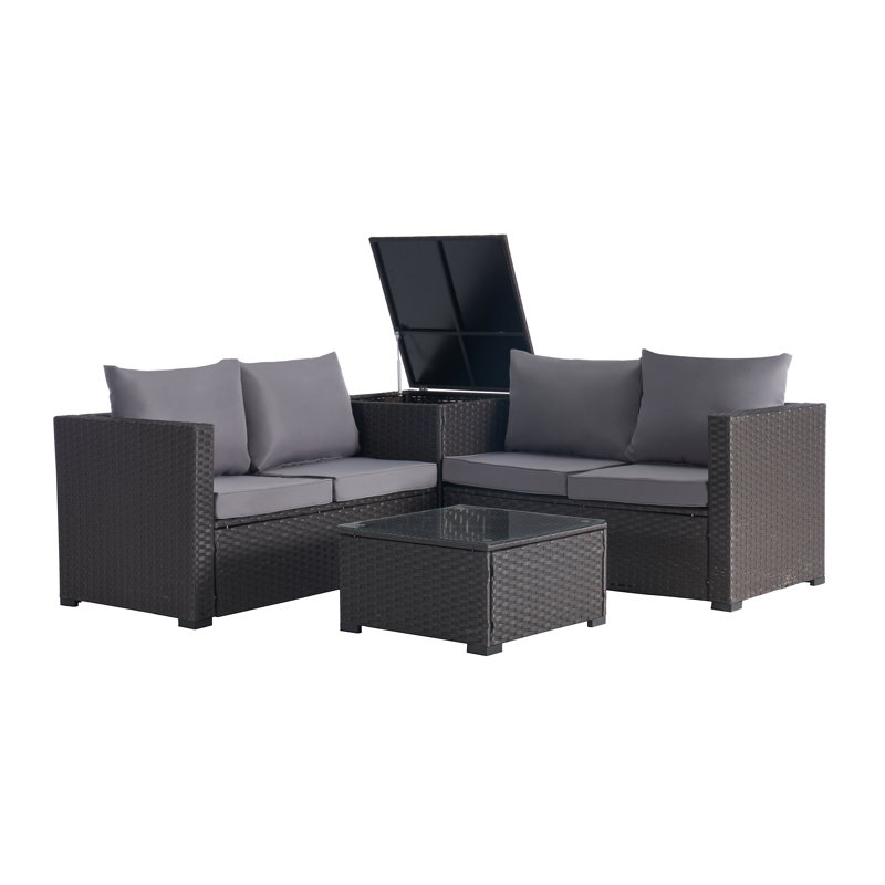 Ensemble de conversation pour 4 personnes, Gris