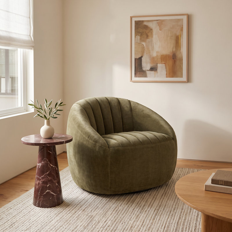 Hendrix Channel Tufted Swivel Chair