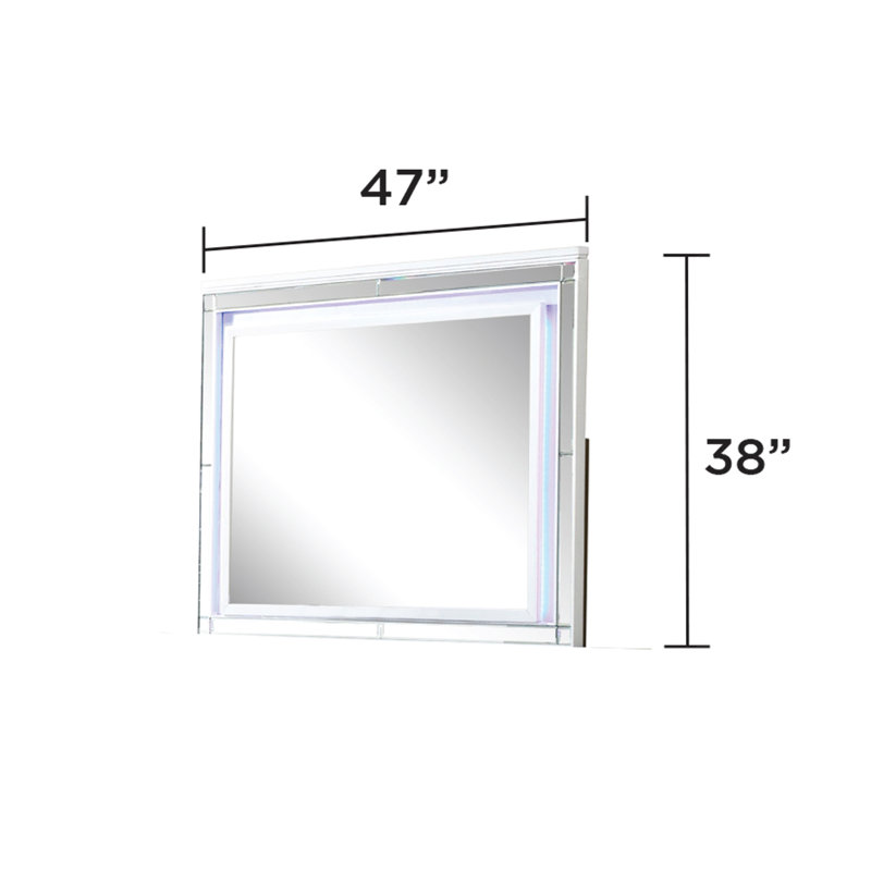 Miroir Denard, Blanc, H 42 po x l 49 po