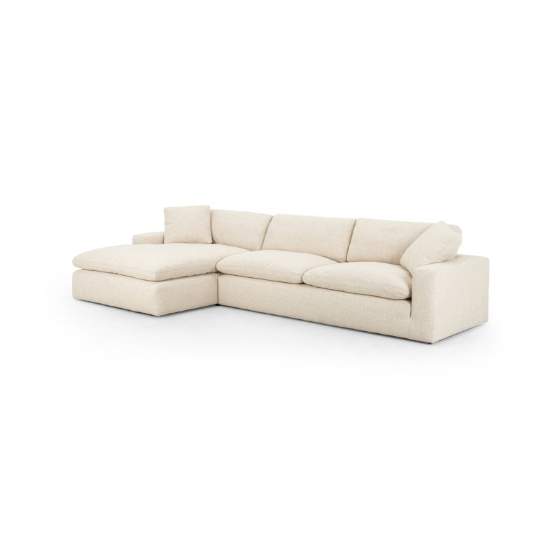 Canapé et chaise longue Mickinzie, Accoudoir à gauche (vu de face), Mélange de polyester crème