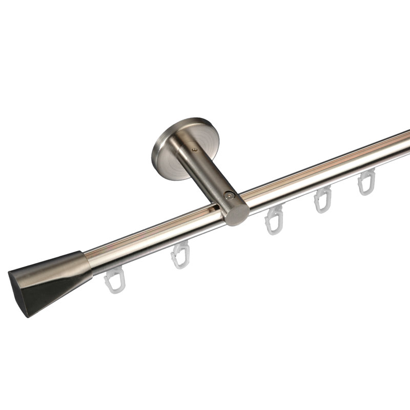1.6cm Single Curtain Pole, 8cm H x 240cm W x 5cm D