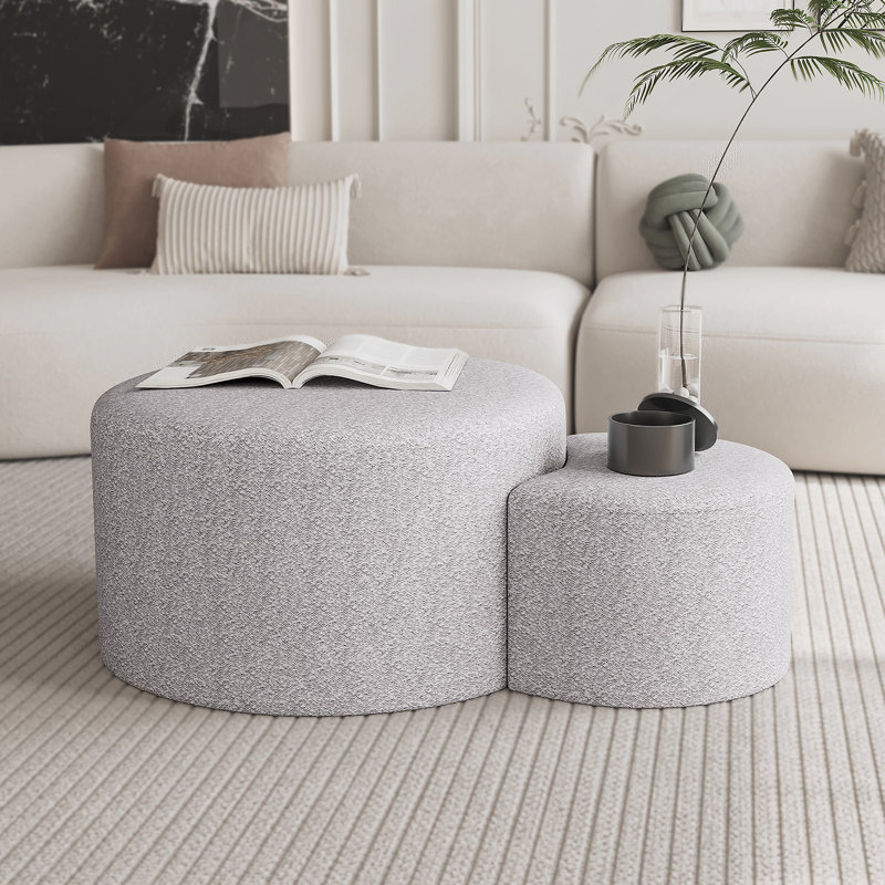 Repose-pieds rectangulaire rembourré en tissu