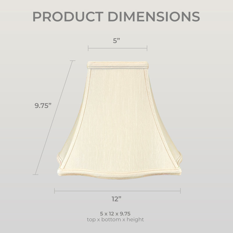Abat-jour cloche en soie / shantung (Uno), H 9,75 po x l 12 po x P 12 po, Beige