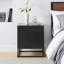 Black Fluted Bedside Drawer Cabinet 48cm Wide Chest of 2 Drawers