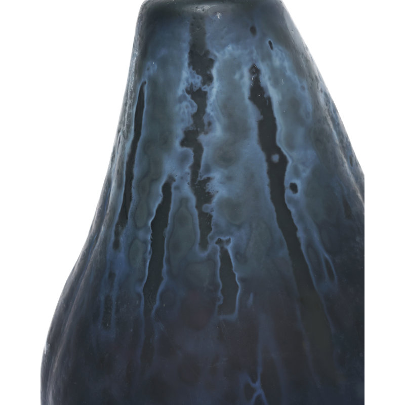 Glass Dark Blue Pear Set Of 2
