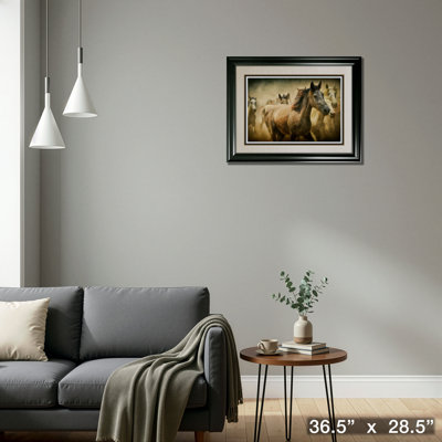 Courir, chevaux, reproduction encadrée