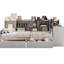 Lit de jour gris double avec 3 armoires de rangement, 2 tiroirs, bureau d'étude polyvalent et lit multifonctionnel pour le rangement en L-1157127973