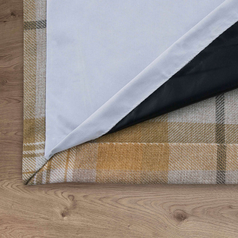 Gulley Blackout Curtain Pair, Ochre, 229 W x 183 D cm