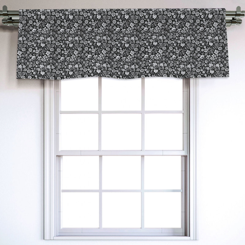 Sateen Floral Ruffled Window Valance