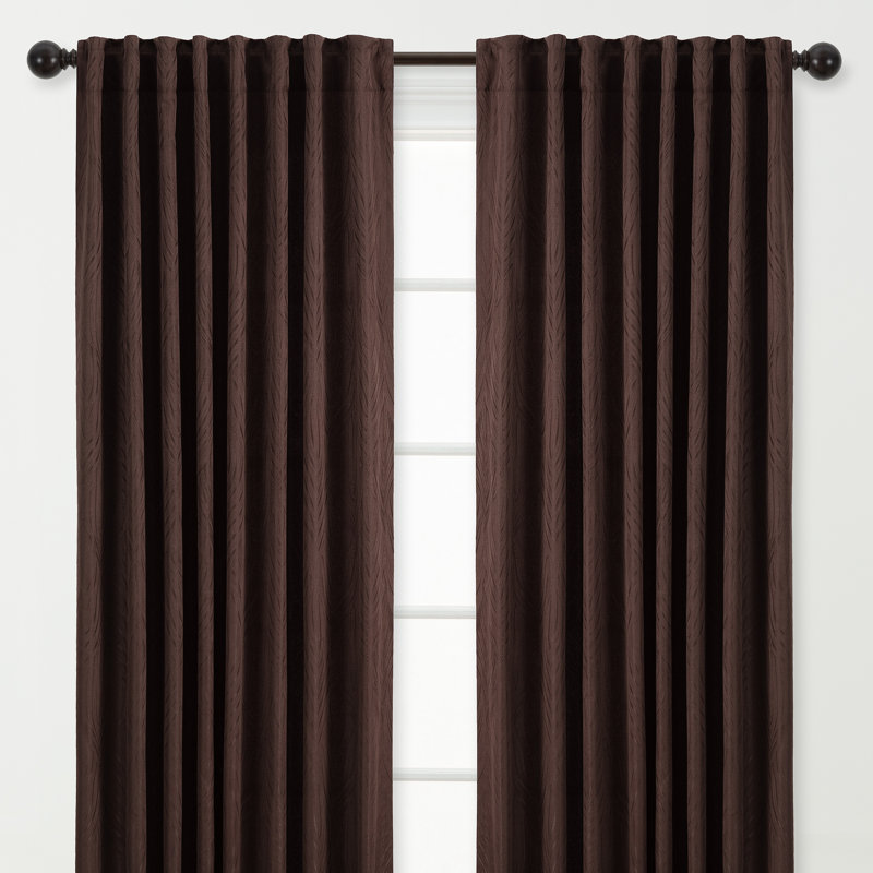 Panneaux de rideaux simples obscurcissant avec passe-tringle, l 52 po x L 96 po, Marron