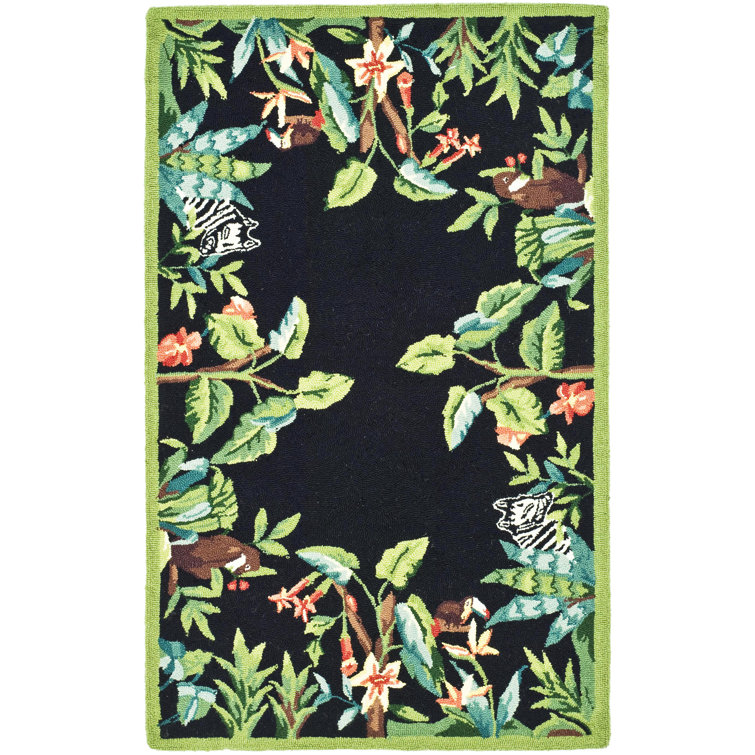 Hogle Hand Hooked Wool Floral Rug